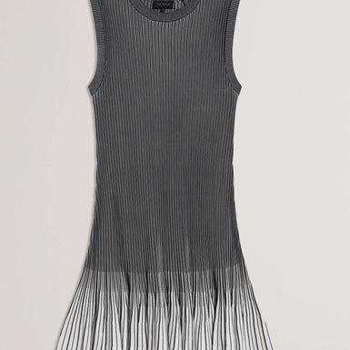 Women's LILYO-Textured Stripe Flippy Skirt Mini Dress Navy