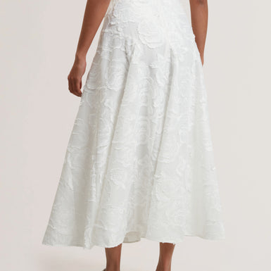 Womens ECCRINA-Textured Rose Detail Midi Skirt