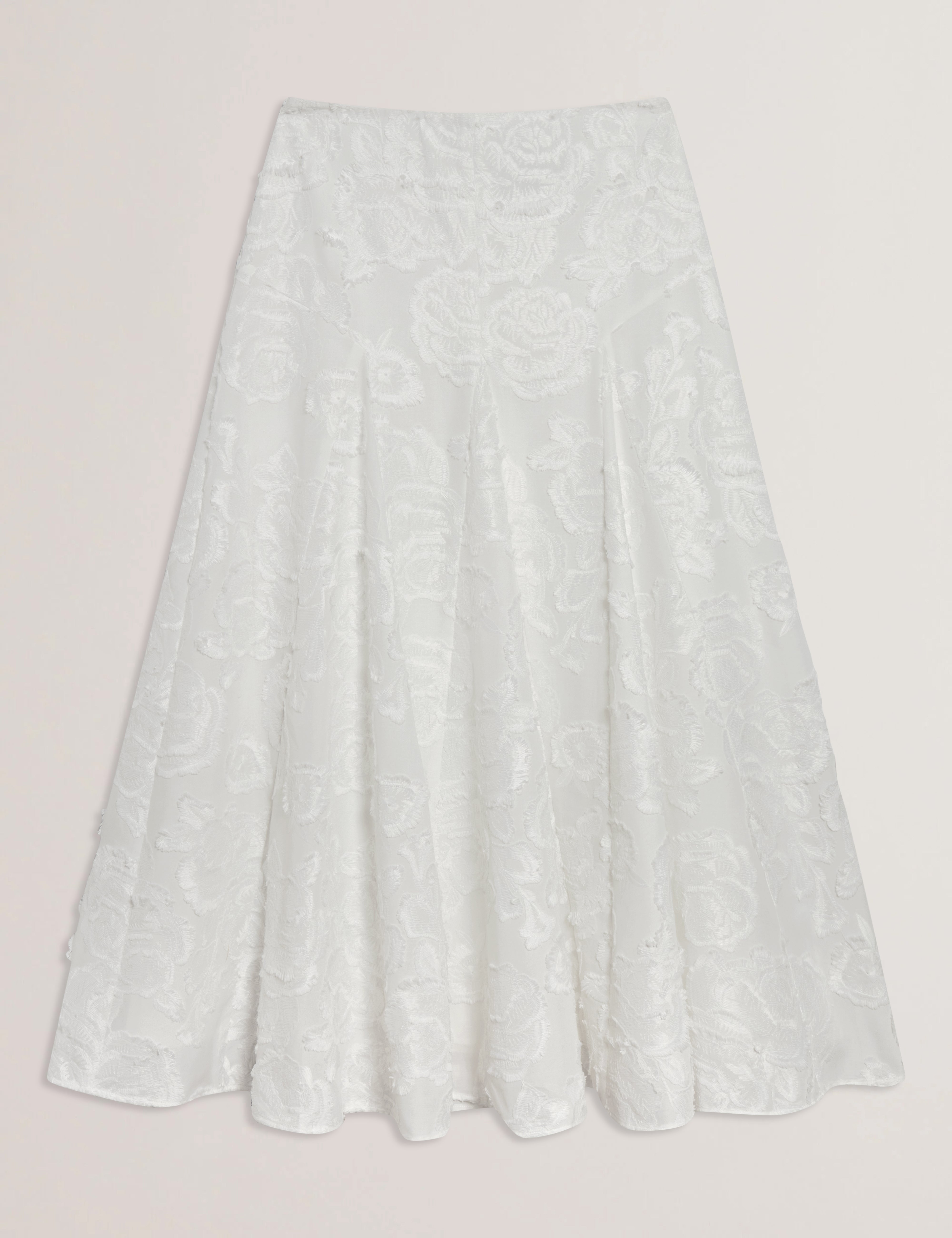 Womens ECCRINA-Textured Rose Detail Midi Skirt