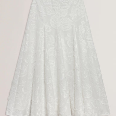 Womens ECCRINA-Textured Rose Detail Midi Skirt