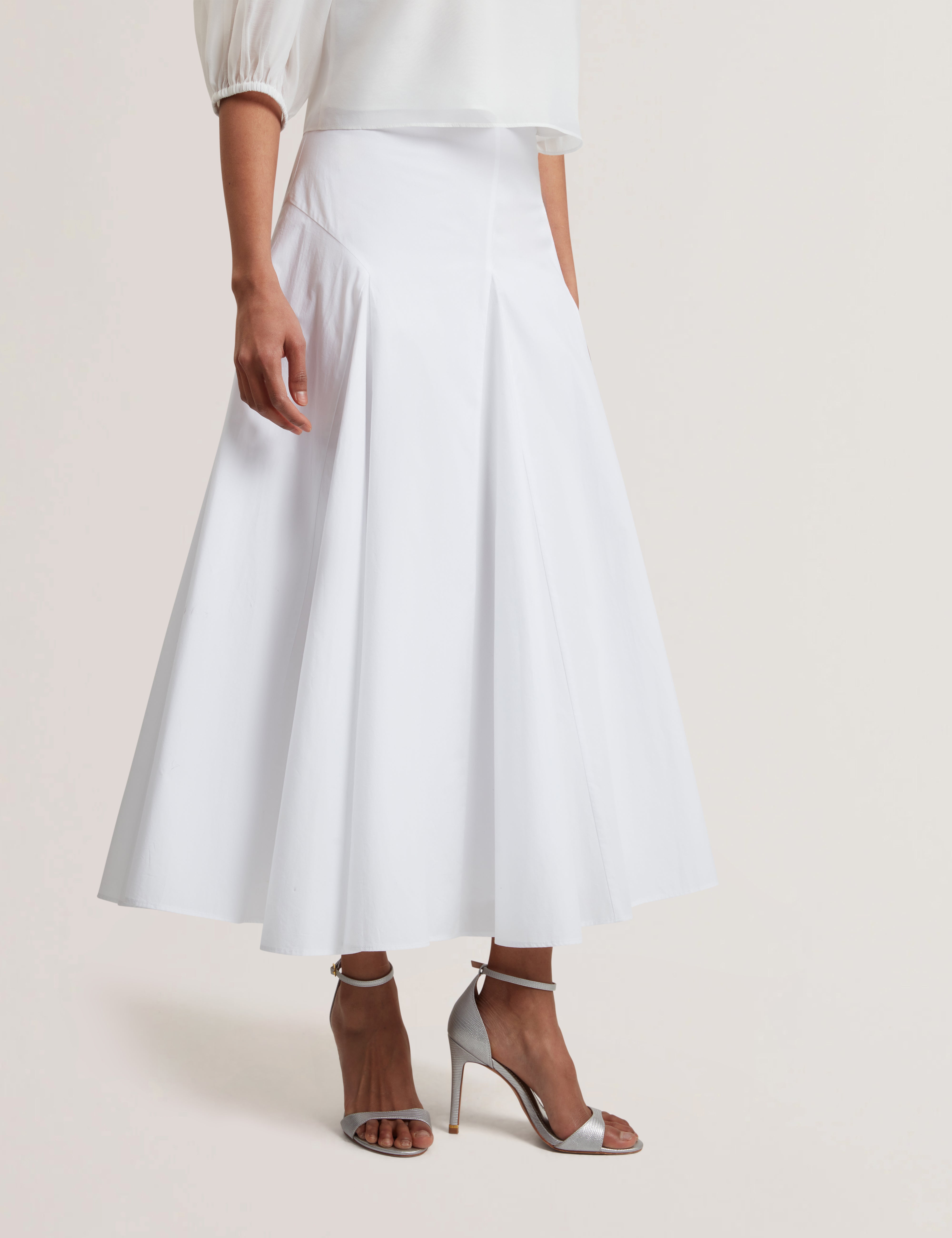 Women's ZANZAH-Cotton Poplin Midi Skirt