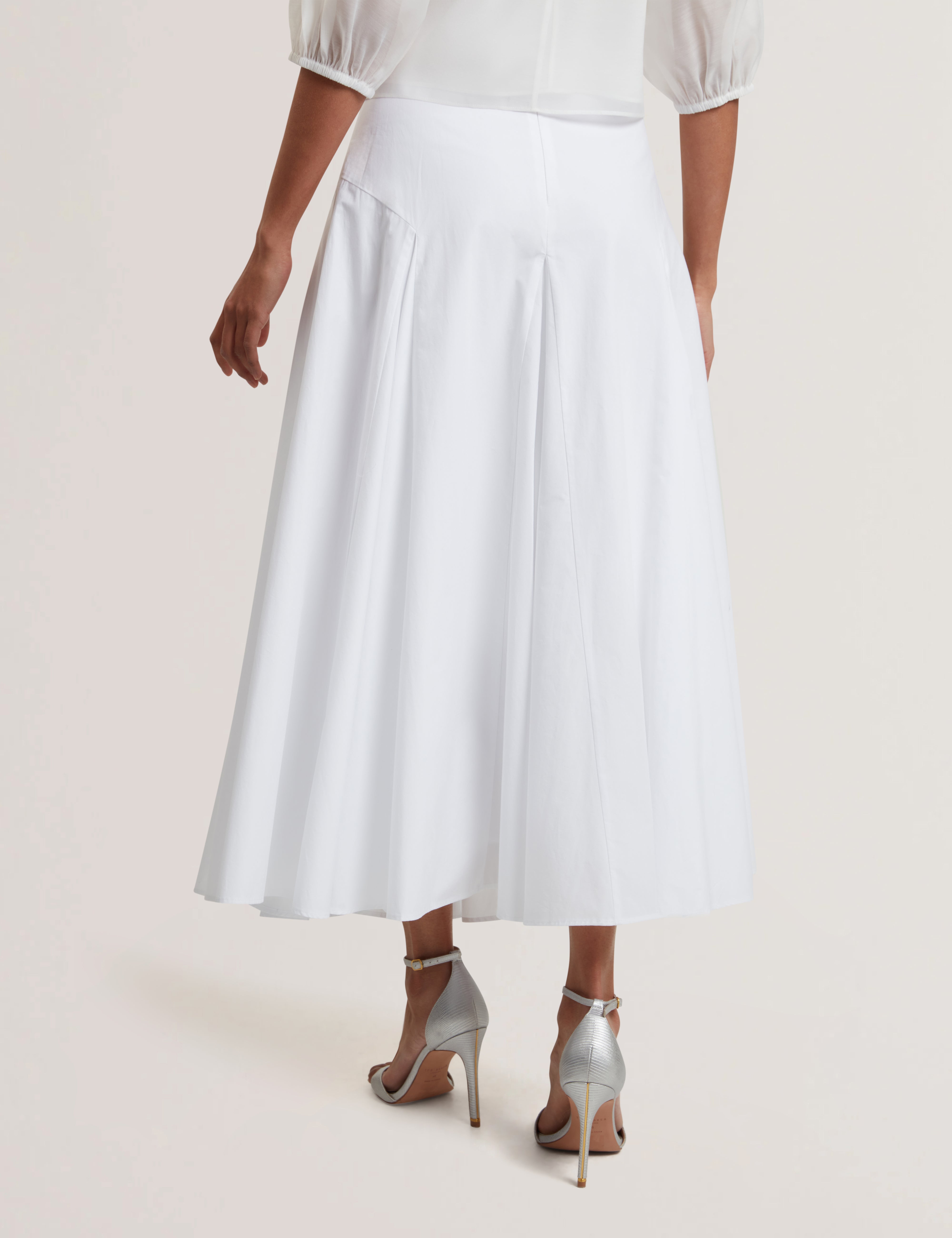 Women's ZANZAH-Cotton Poplin Midi Skirt