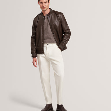 LEEAMS: Premium Leather Bomber Jacket