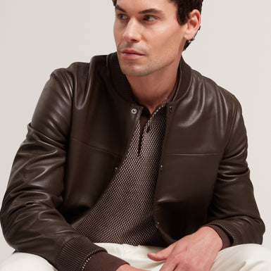 LEEAMS: Premium Leather Bomber Jacket