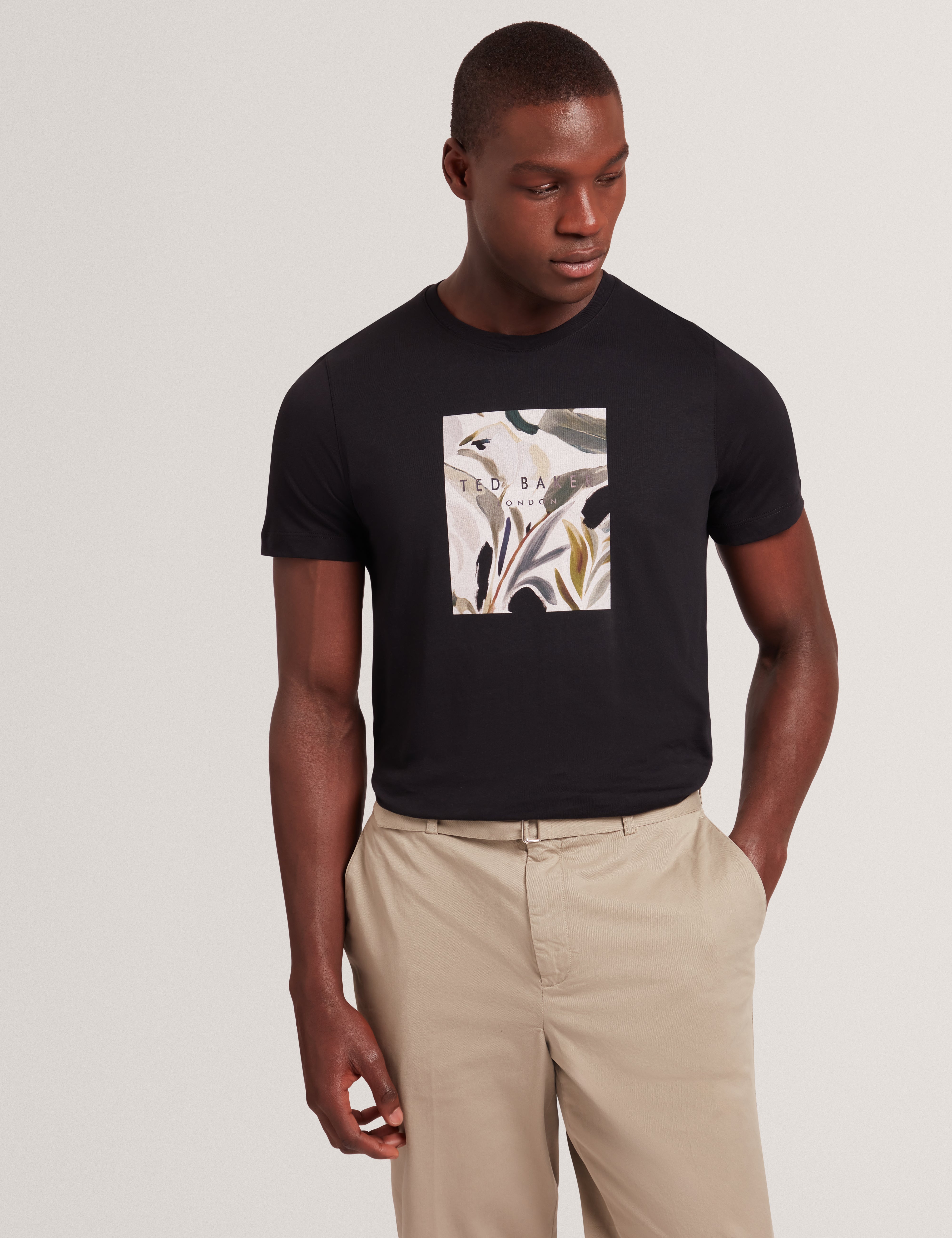 Men's JUSTINO-SS Box Print Graphic T-shirt