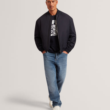 BOMBARD: Relaxed Fit Nylon MA1 Bomber Jacket