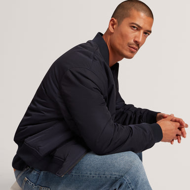 BOMBARD: Relaxed Fit Nylon MA1 Bomber Jacket