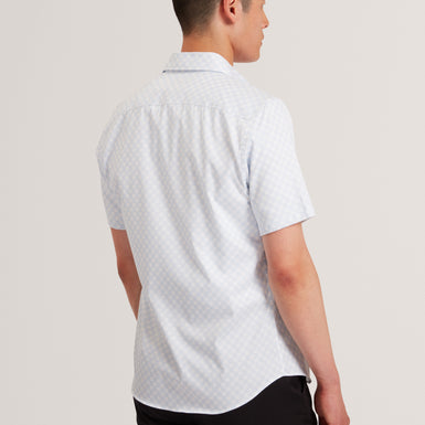 SEFSHO: SS Slim Fit Circle Geo Print Shirt