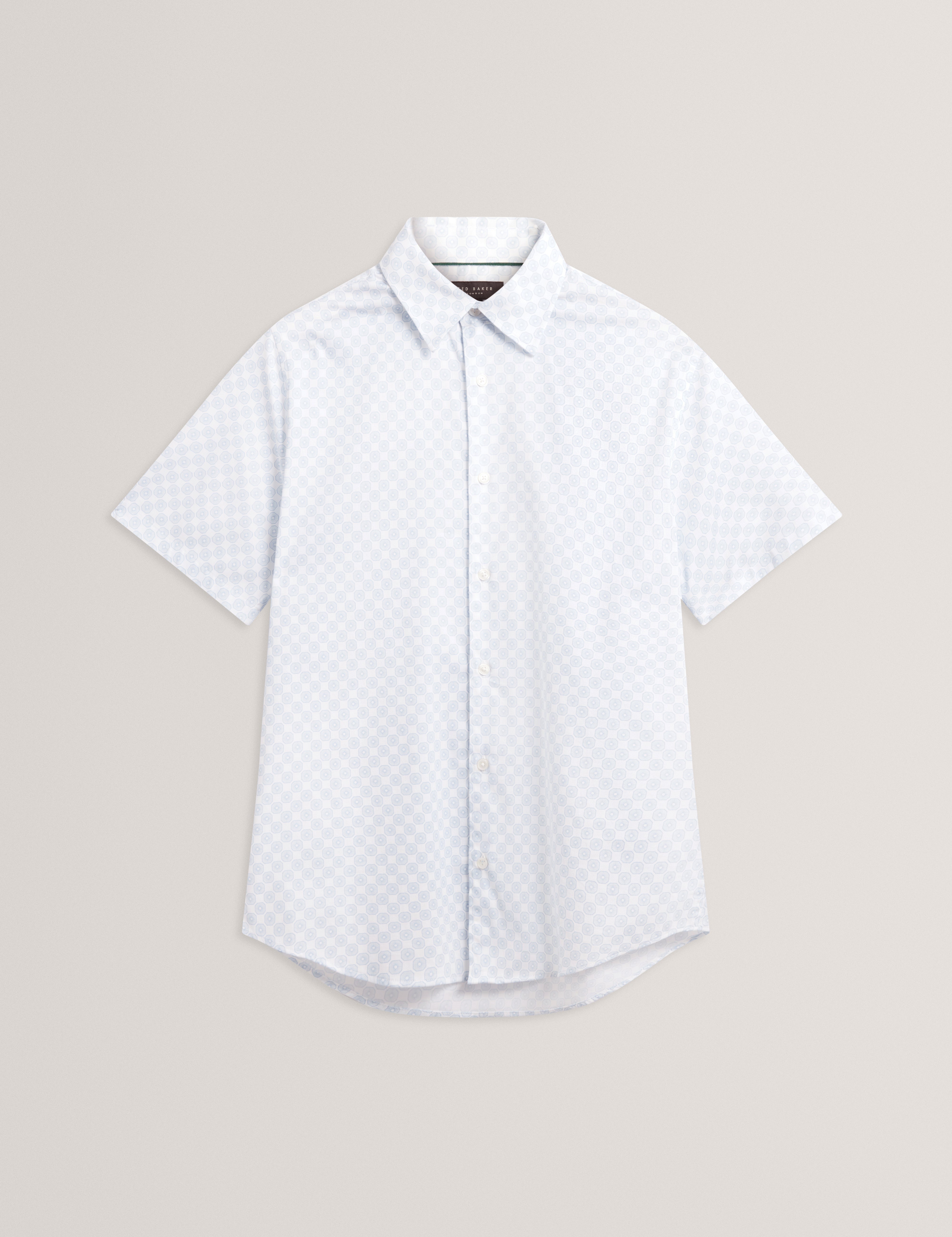 SEFSHO: SS Slim Fit Circle Geo Print Shirt