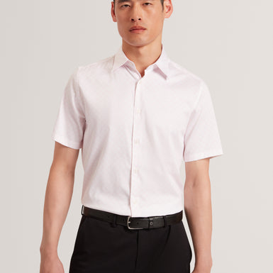 SEFSHO: SS Slim Fit Circle Geo Print Shirt