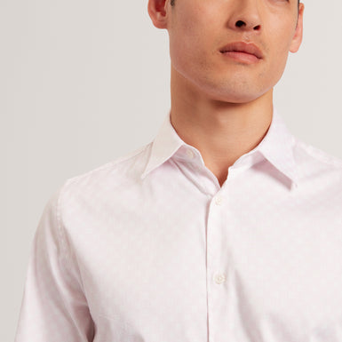 SEFSHO: SS Slim Fit Circle Geo Print Shirt