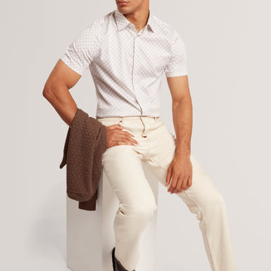 SEFSHO: SS Slim Fit Circle Geo Print Shirt