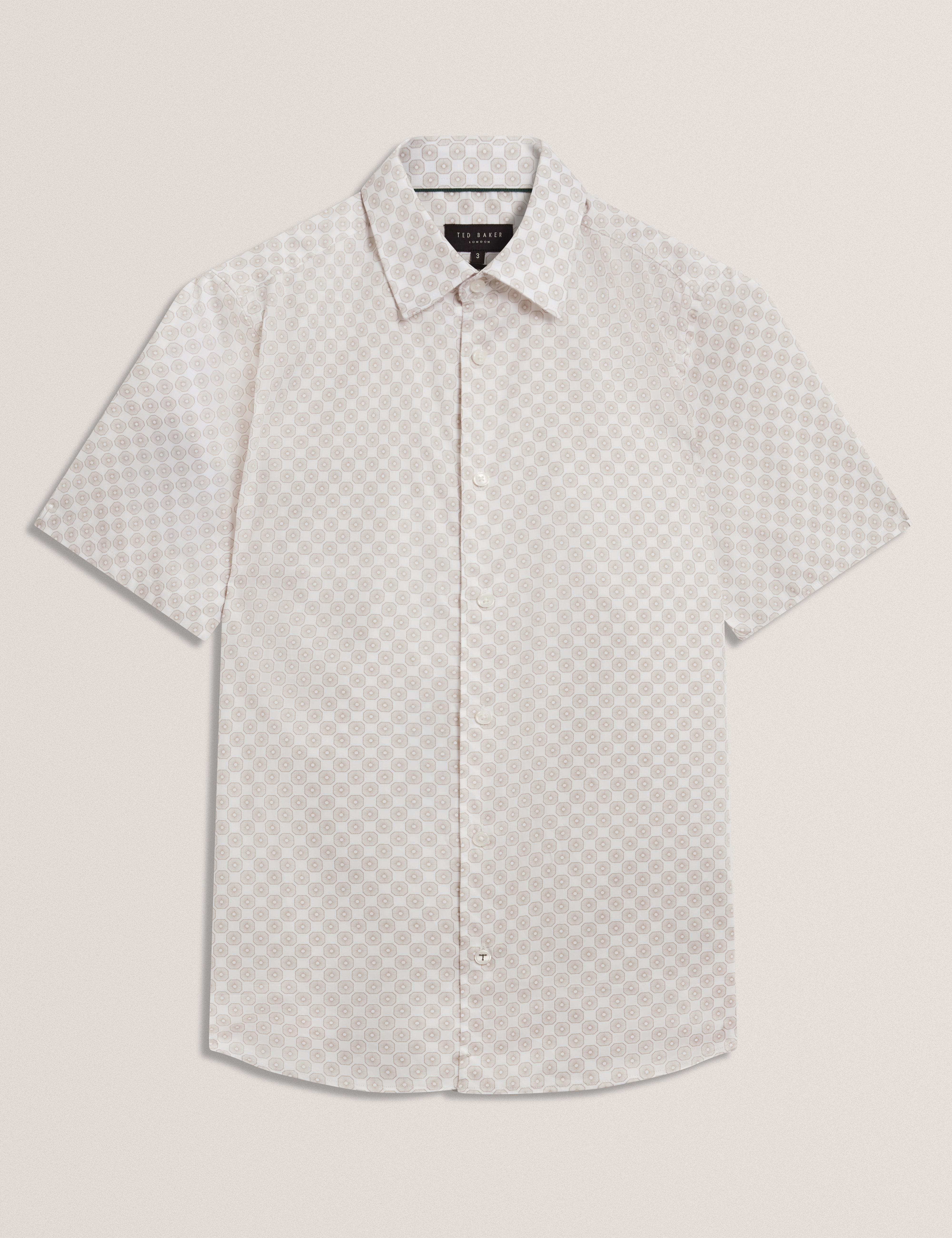 SEFSHO: SS Slim Fit Circle Geo Print Shirt