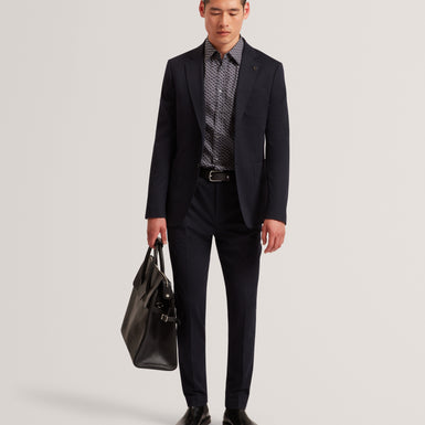AGNAR: LS Regular Fit Wave Geo Print Shirt