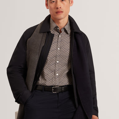 AGNAR: LS Regular Fit Wave Geo Print Shirt