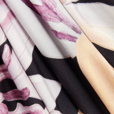 SUNSHI: Printed Drape Neck Detail Wide Leg Jumps