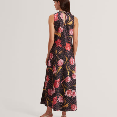 TWILLI: Printed Halter Neck Midi Dress