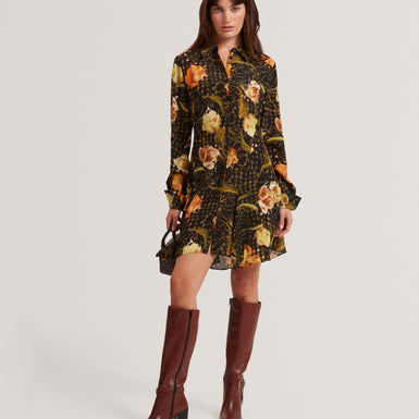 INDIVIA: Printed Mini Shirt Dress