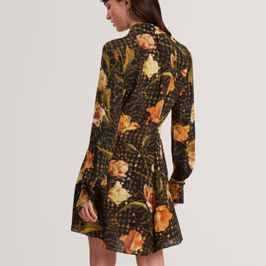 INDIVIA: Printed Mini Shirt Dress