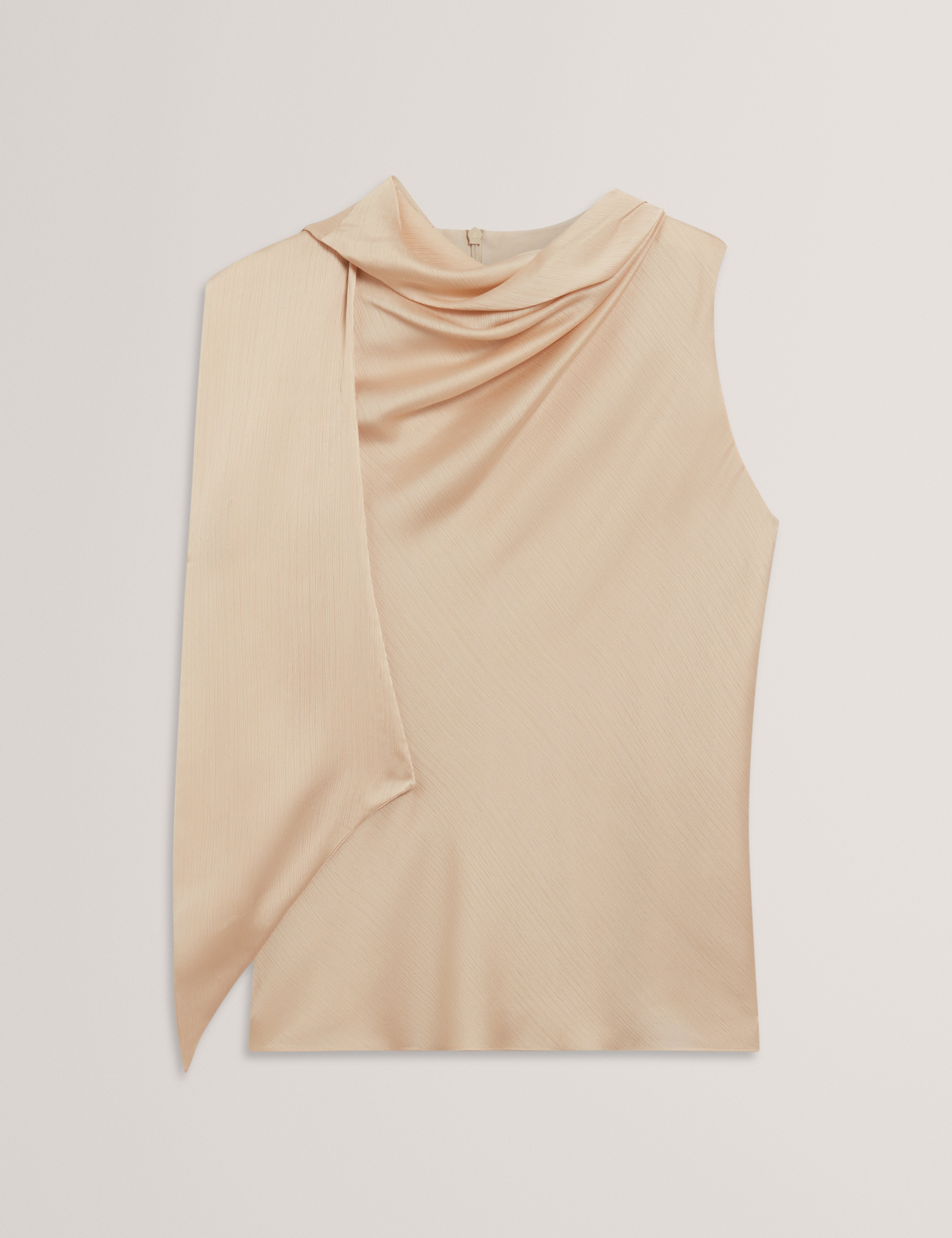CHADDA: Sleeveless Neck Tie Top