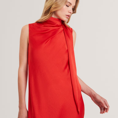 GOANA: Sleeveless Neck Tie Midi Dress