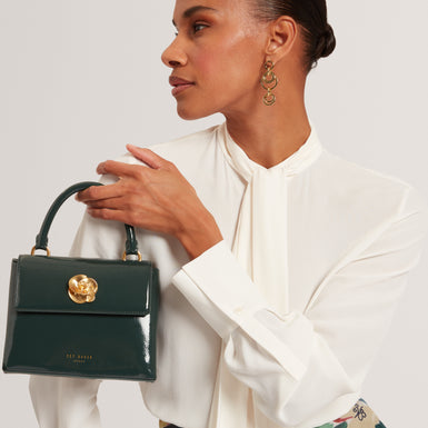 ROSEAU: Rose Detail Mini Crinkle Bag