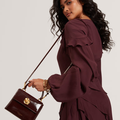 ROSEAU: Rose Detail Mini Crinkle Bag