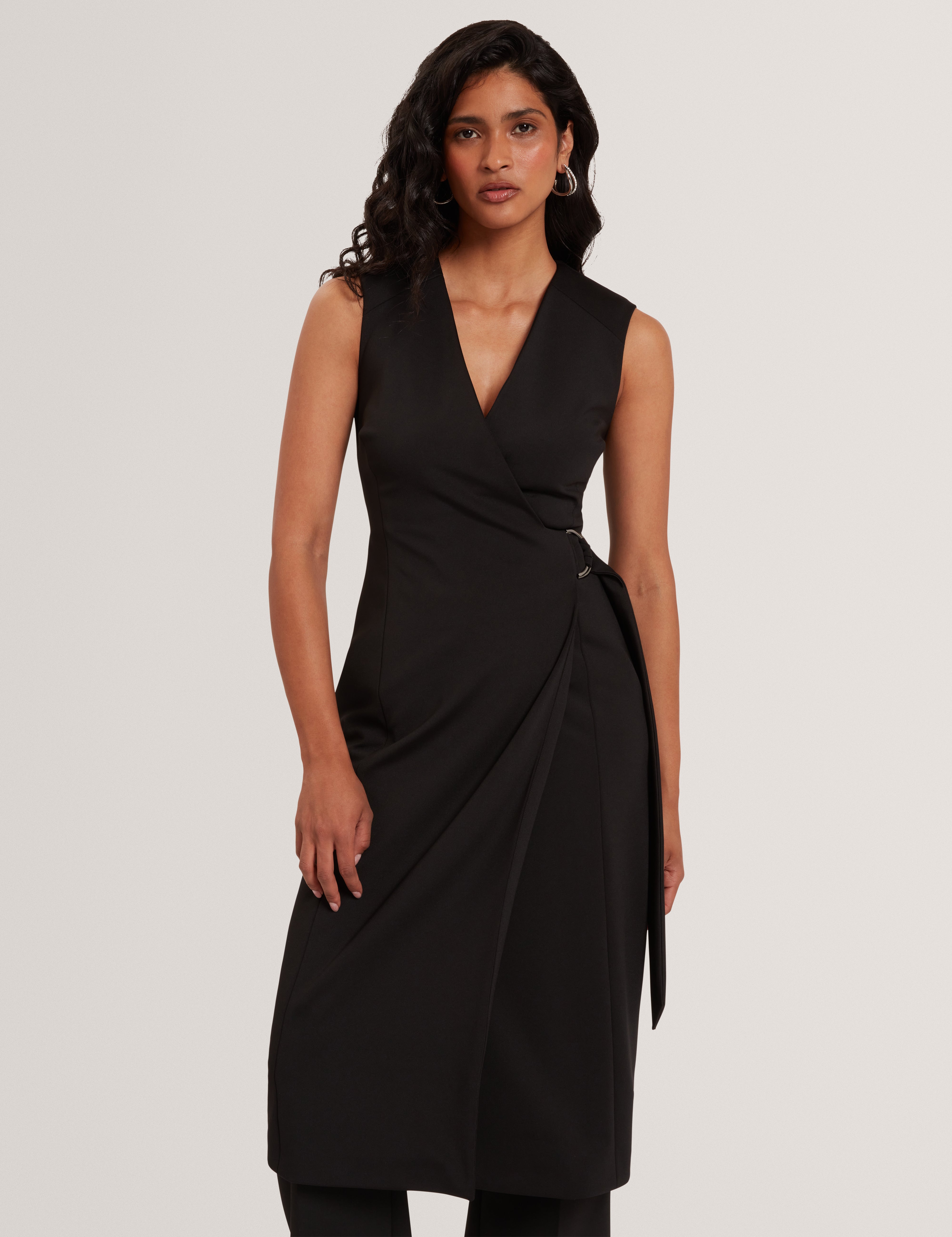 INDRIB: Tailored Wrap Midi Dress