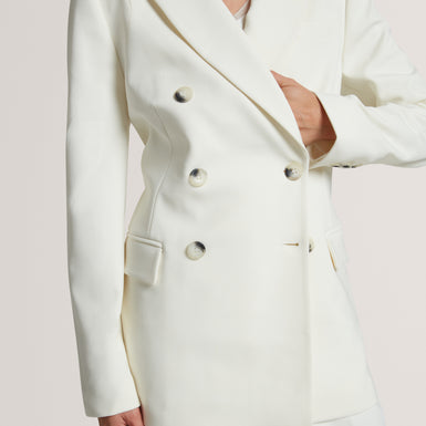 PAWLYN: Tailored Ponte Double Breasted Blazer