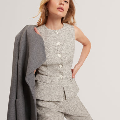EKAAW: Tailored Boucle Fitted Waistcoat