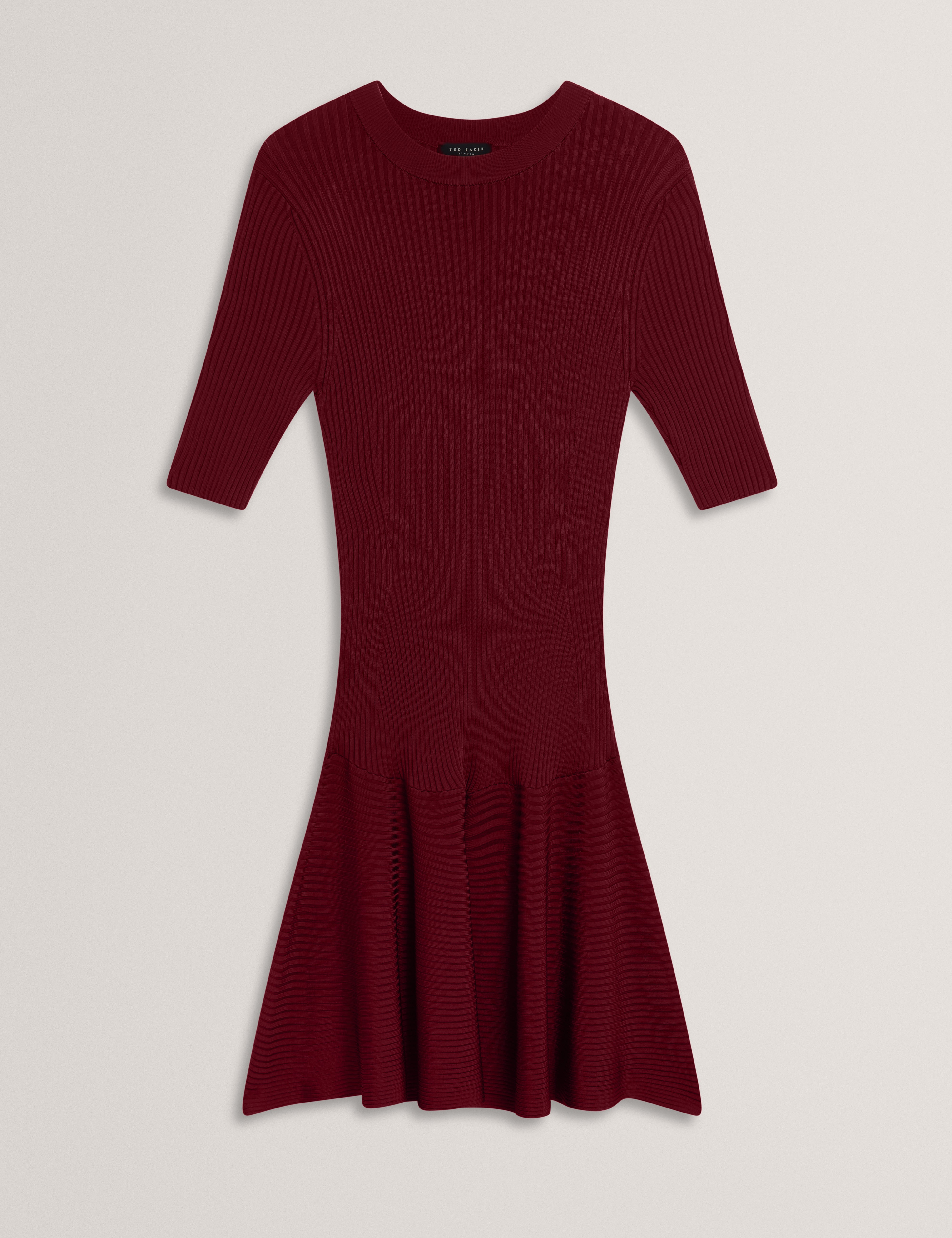 MAHRAA: Short Sleeve Knitted Mini Dress