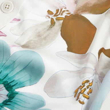 VARRLA: Printed Woven Front Cardigan