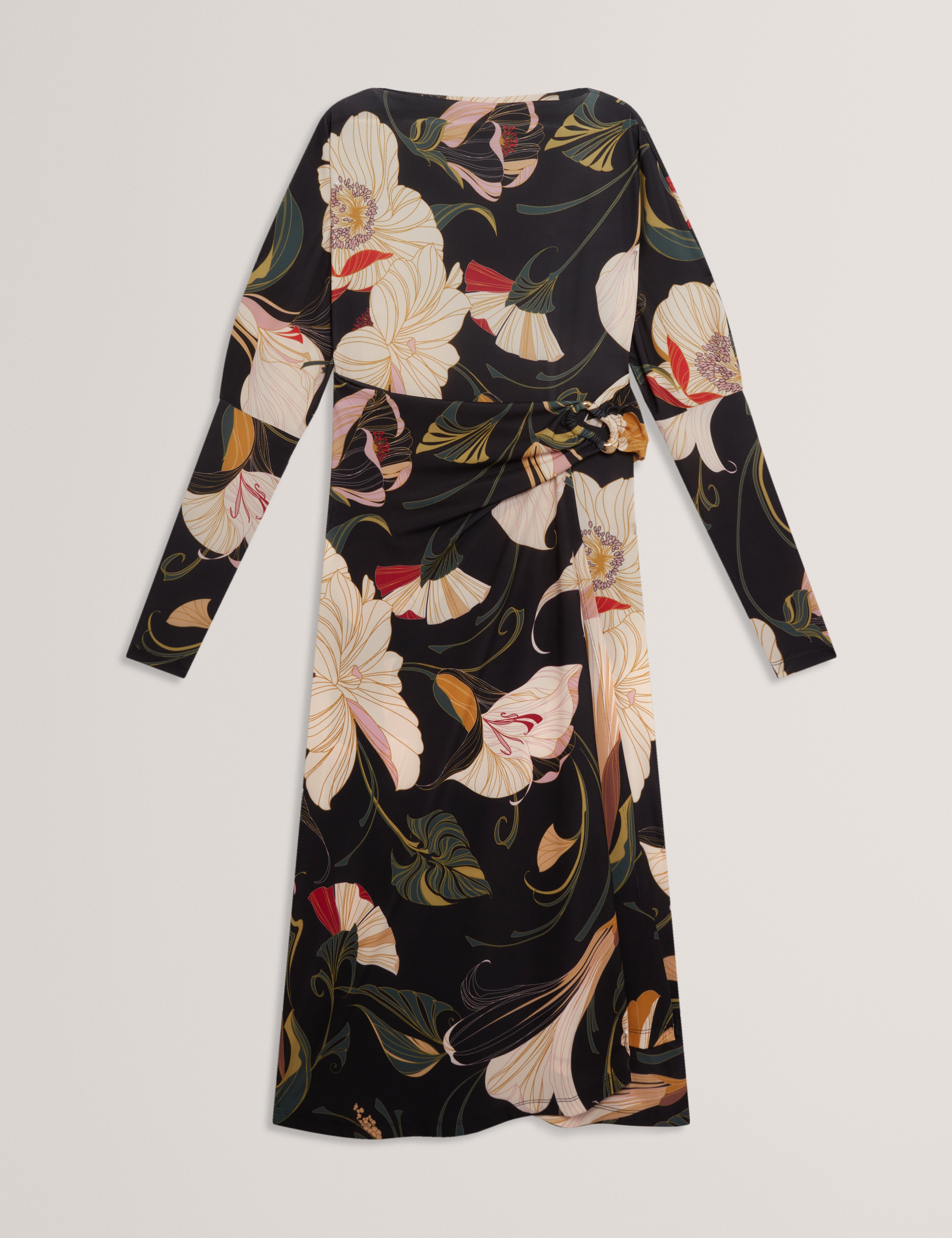 LAWRIA: Print Wrap Midi Dress