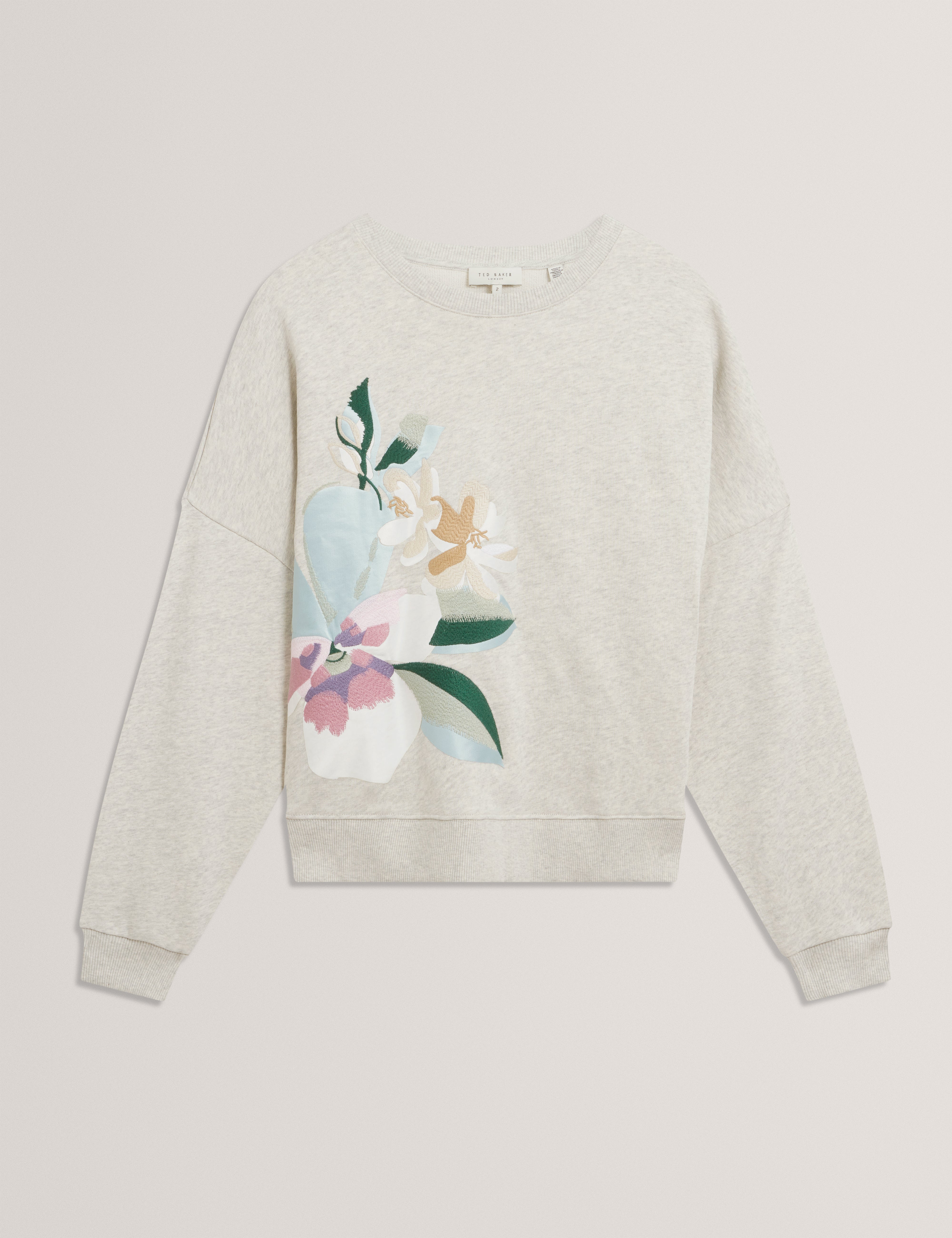 BROOKLA: Printed Embroidered Sweatshirt