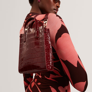 WENISSA: Croc Effect Mini Icon Bag