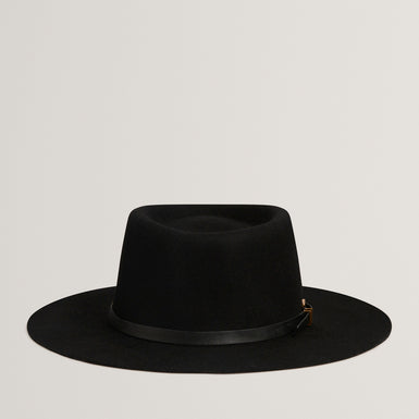 JILLLI: Buckle Detail Wool Blend Felt Hat