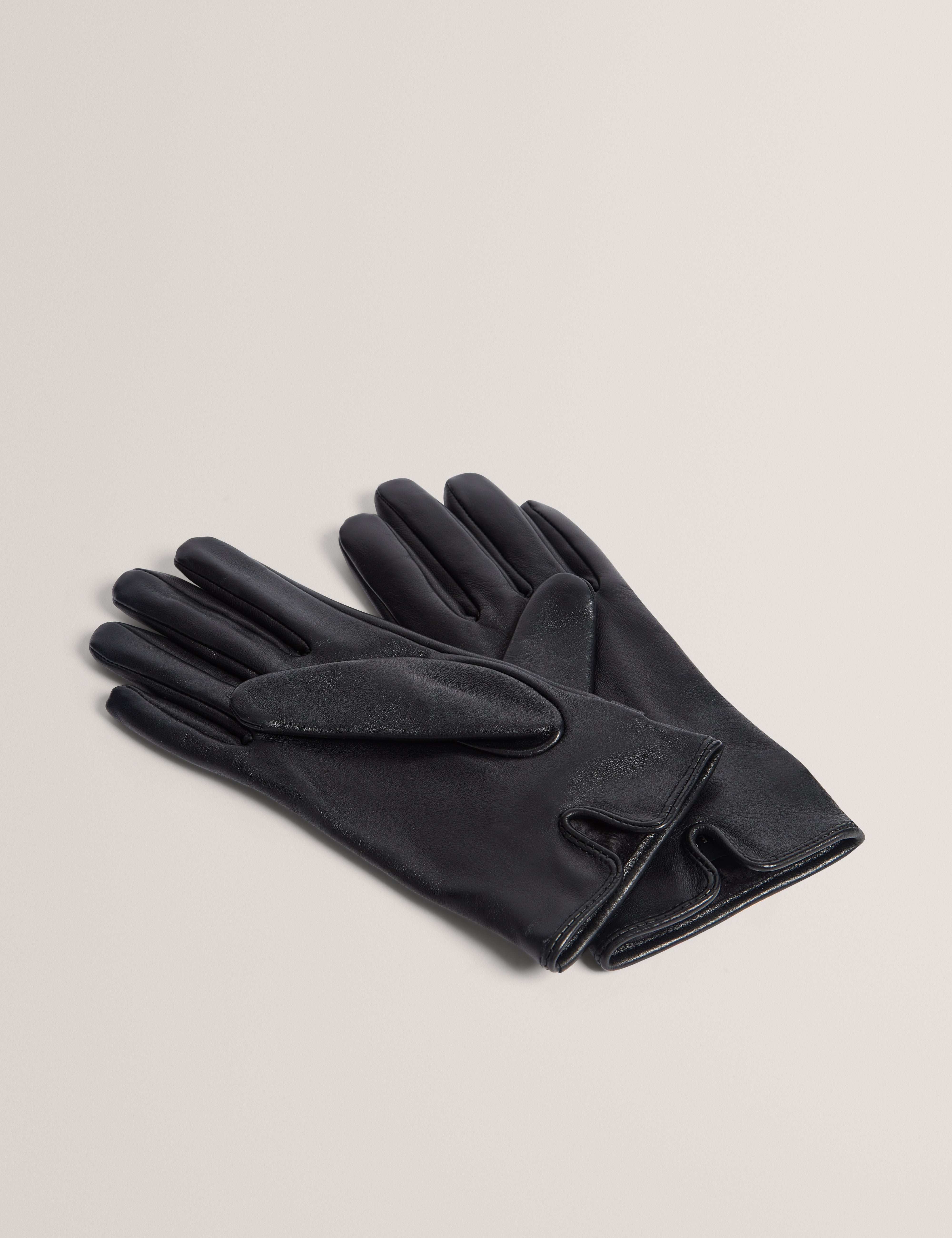 JILLLA: Buckle Detail Leather Gloves