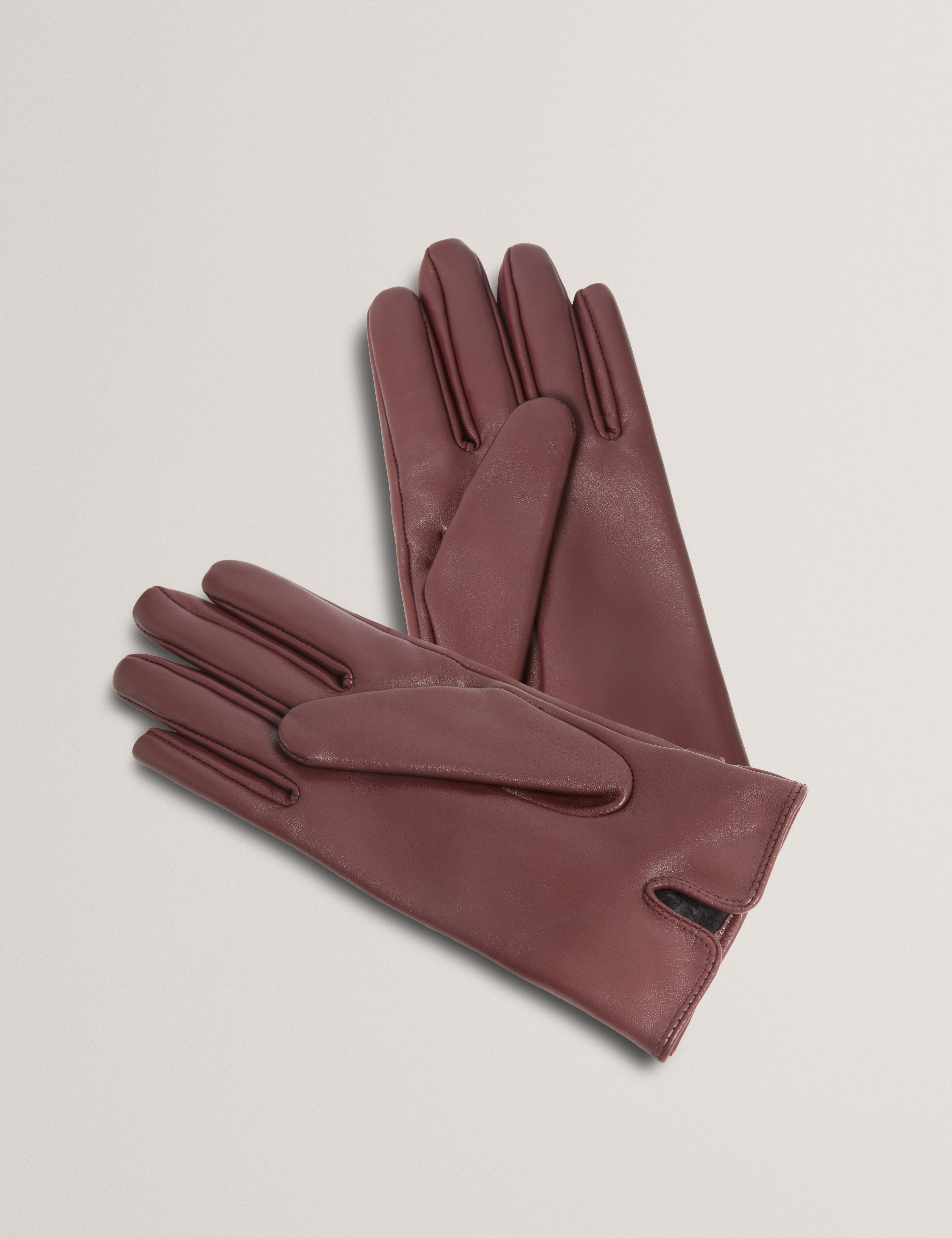 JILLLA: Buckle Detail Leather Gloves