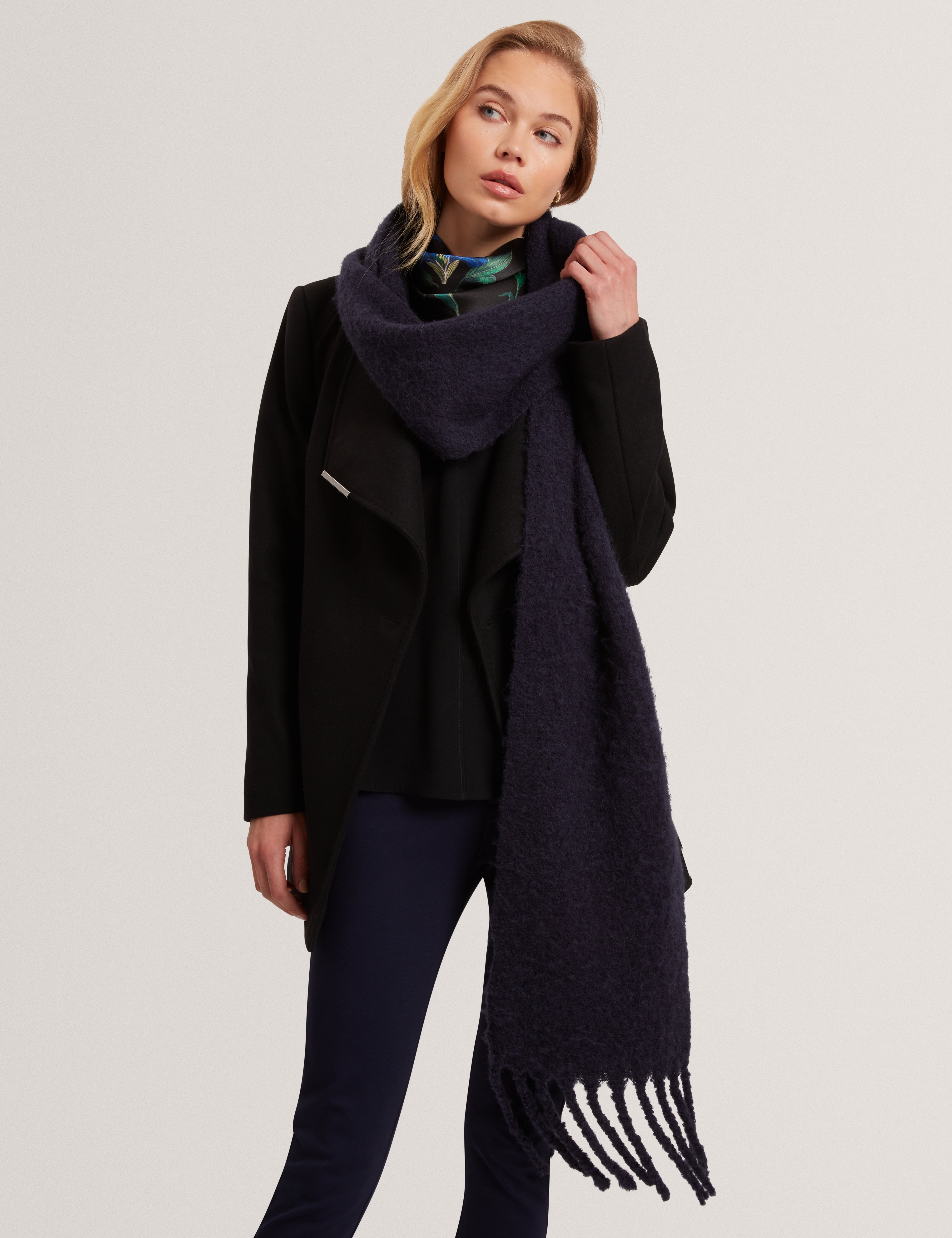 SERSHAA: Wool Blend Skinny Scarf