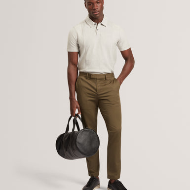 CHAMOL: Ss Herringbone Panel Polo