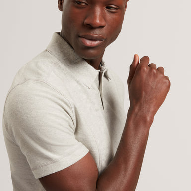 CHAMOL: Ss Herringbone Panel Polo