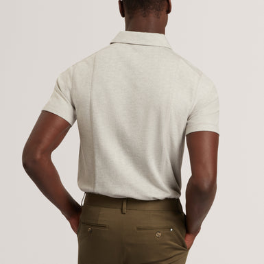CHAMOL: Ss Herringbone Panel Polo