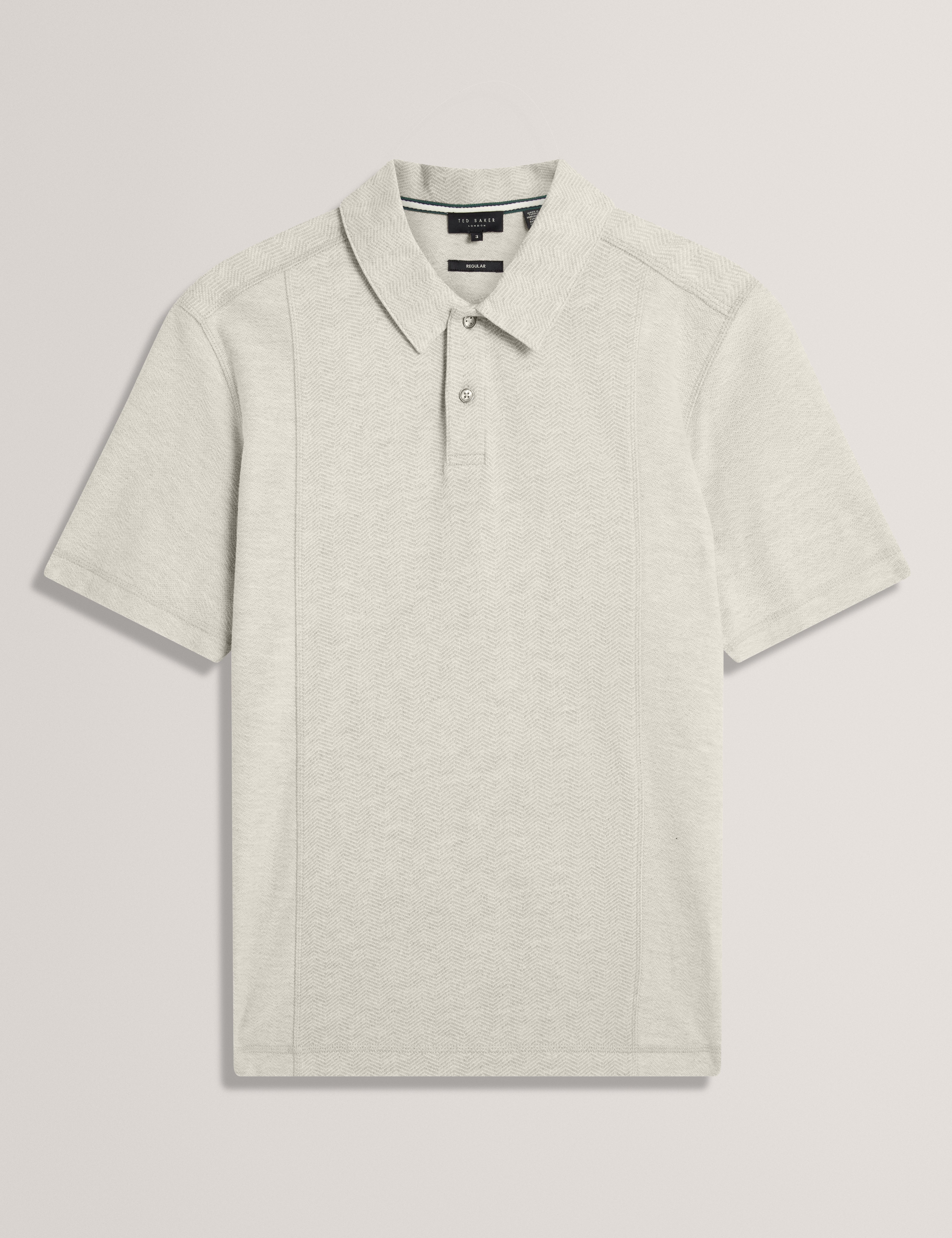 CHAMOL: Ss Herringbone Panel Polo