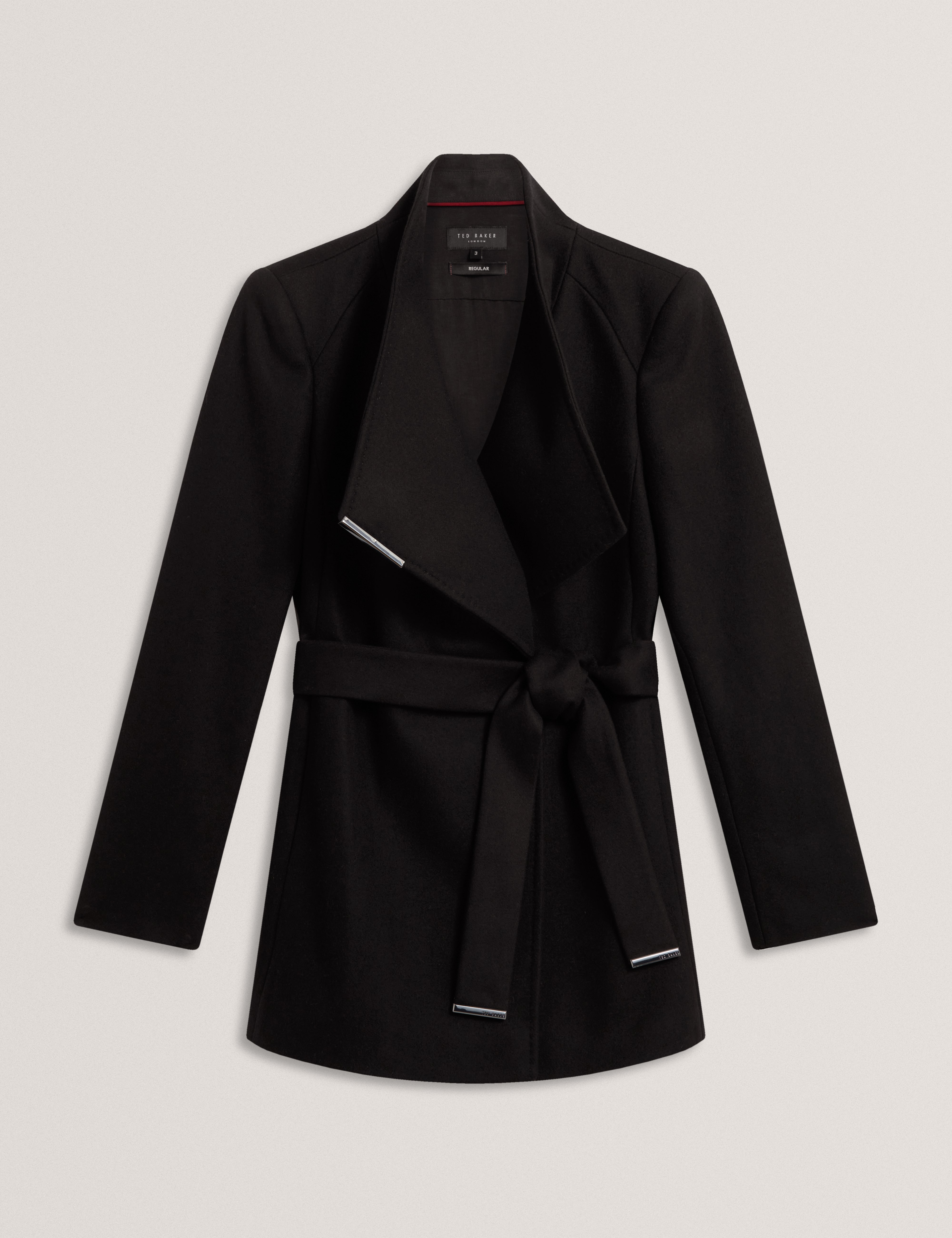 ROSESS: Short Belted Wool Wrap Coat