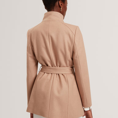 ROSESS: Short Belted Wool Wrap Coat