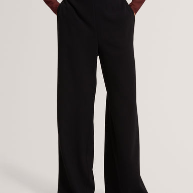 GORJJA: Piping Detail Wide Leg Crepe Trouser