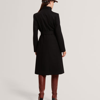 ROSE: Mid Length Belted Wool Wrap Coat
