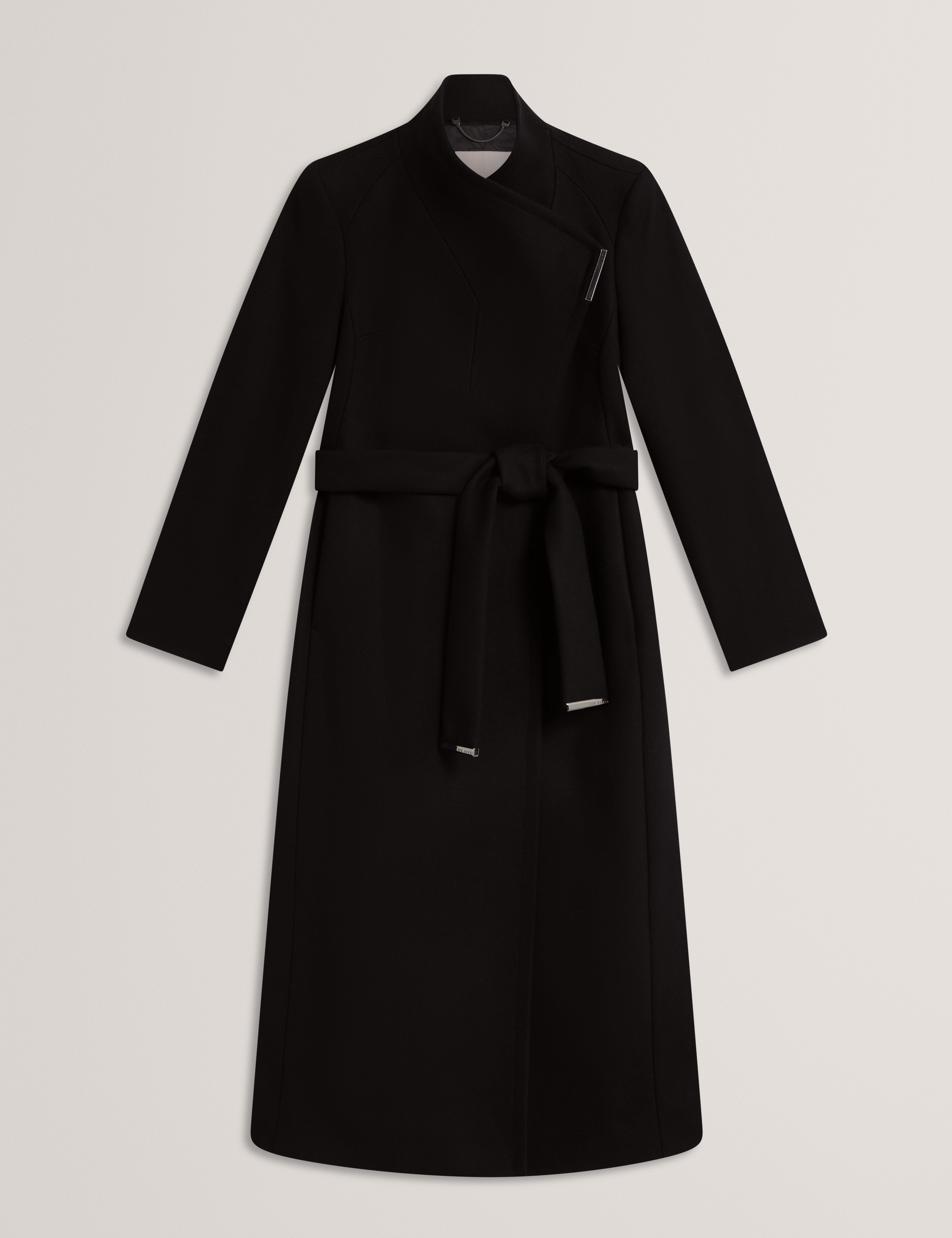 ROSE: Mid Length Belted Wool Wrap Coat