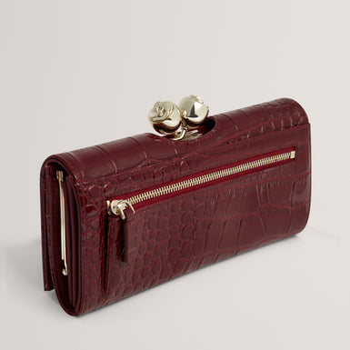 VIVIIN: Croc Effect Large Rose Bobble Purse