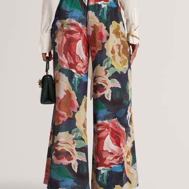 OPULENA: Printed Wide Leg Trouser